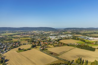 Aerial photograph, Kaiser Wilhelm Monument, Barkhausen, Porta Westfalica, OWL, Ostwestfalen-Lippe,