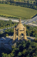 Aerial photograph, Kaiser Wilhelm Monument, Barkhausen, Porta Westfalica, OWL, Ostwestfalen-Lippe,