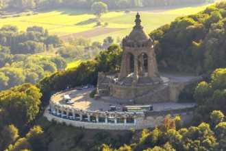 Aerial photograph, Kaiser Wilhelm Monument, Barkhausen, Porta Westfalica, OWL, Ostwestfalen-Lippe,