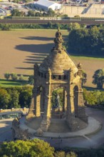 Aerial photograph, Kaiser Wilhelm Monument, Barkhausen, Porta Westfalica, OWL, Ostwestfalen-Lippe,