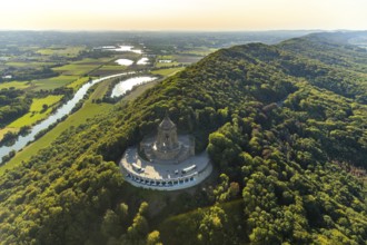 Aerial photograph, Kaiser Wilhelm Monument, Barkhausen, Porta Westfalica, OWL, Ostwestfalen-Lippe,