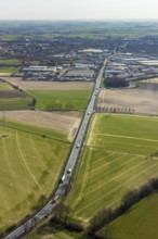 Aerial view, Hammer Landstraße and Hammer Straße industrial estate, Werl, North Rhine-Westphalia,