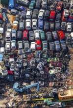 Aerial view, Hammer Straße industrial estate, scrap cars, Am Maifeld, Bellof GmbH Autoverwertung,