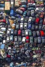 Aerial view, Hammer Straße industrial estate, scrap cars, Am Maifeld, Bellof GmbH Autoverwertung,