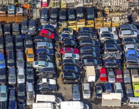 Aerial view, Hammer Straße industrial estate, scrap cars, Am Maifeld, Bellof GmbH Autoverwertung,