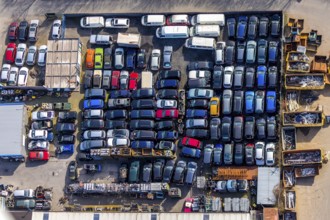 Aerial view, Hammer Straße industrial estate, scrap cars, Am Maifeld, Bellof GmbH Autoverwertung,