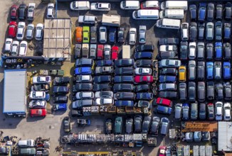 Aerial view, Hammer Straße industrial estate, scrap cars, Am Maifeld, Bellof GmbH Autoverwertung,