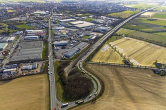 Aerial view, Hammer Straße industrial estate, Werl, North Rhine-Westphalia, Germany