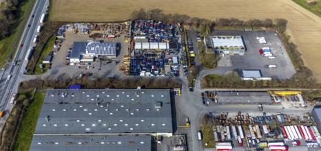 Aerial view, Hammer Straße industrial estate, Am Maifeld, Bellof GmbH Autoverwertung, Werl, North