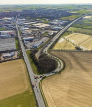 Aerial view, Hammer Straße industrial estate, Werl, North Rhine-Westphalia, Germany