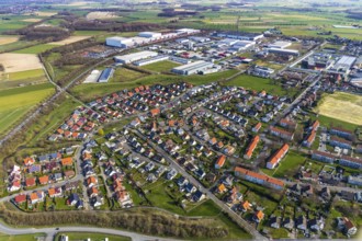 Aerial view, Hansering residential and commercial area, Werl, North Rhine-Westphalia, Germany