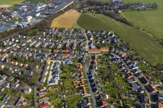 Aerial view, new residential area Kapuzinerring, Werl, North Rhine-Westphalia, Germany