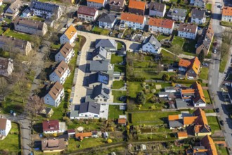 Aerial view, new residential area Kapuzinerring, Werl, North Rhine-Westphalia, Germany