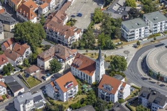 Aerial view, former Protestant St John's Church, Soester Straße, Steinerstraße, Werl, Soester
