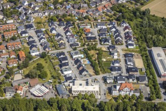 Aerial view, residential area UNION, district court, new building district court, Werl, Soester