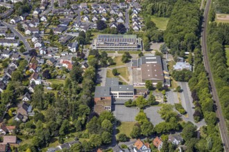 Aerial view, Sälzer Sekundarschule der Stadt Werl, triple sports hall, Werl, Soester Börde, North