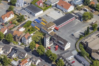 Aerial photo, fire brigade, fire station, Werl, Soester Börde, North Rhine-Westphalia, Germany