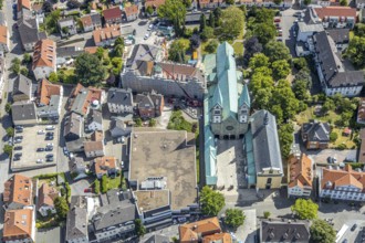 Aerial view, Catholic pilgrimage basilica of the Visitation of the Virgin Mary, Franciscan