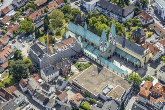 Aerial view, Catholic pilgrimage basilica of the Visitation of the Virgin Mary, Franciscan