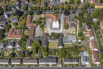 Aerial view, refurbishment and new construction for the Petri primary school, Werl, Soester Börde,