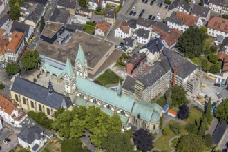 Aerial view, Catholic pilgrimage basilica of the Visitation of the Virgin Mary, Franciscan
