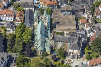 Aerial view, Catholic pilgrimage basilica of the Visitation of the Virgin Mary, Franciscan