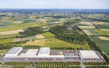Aerial view, ATU warehouse, Werl sewage treatment plant, Soest waste management company, KonWerl