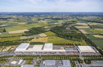 Aerial view, ATU warehouse, Werl sewage treatment plant, Soest waste management company, KonWerl