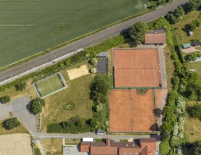 Aerial view, tennis courts SC Rot Weiß Westönnen, Westönnen, Werl, Soester Börde, North