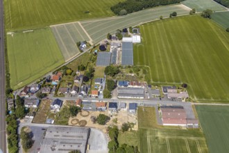 Aerial view, Wiesenweg Loherweg, Westönnen, Werl, Soester Börde, North Rhine-Westphalia, Germany