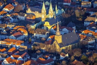 Aerial view, Old Town, Basilica of the Visitation of the Virgin Mary, Walburgisstraße, Old