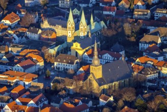 Aerial view, Old Town, Basilica of the Visitation of the Virgin Mary, Walburgisstraße, Old