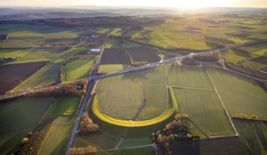 Aerial view, Wall landscape, Wickeder Straße, A44 motorway, Werl motorway junction, Werl, North