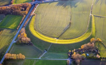 Aerial view, Wall landscape, Wickeder Straße, A44 motorway, Werl, North Rhine-Westphalia, Germany