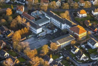 Aerial view, Marien-Gymnasium, construction site, Werl, North Rhine-Westphalia, Germany