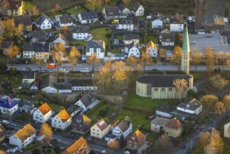 Aerial view, St Norbert's Catholic Church, Werl, North Rhine-Westphalia, Germany