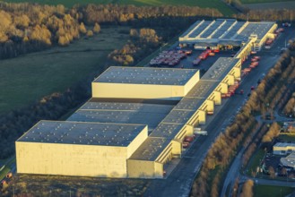 Aerial view, ATU warehouse, Hansering, Werl, North Rhine-Westphalia, Germany