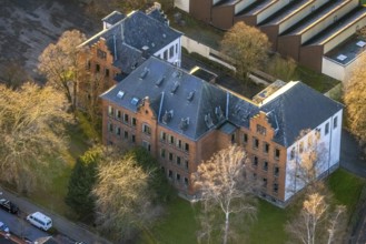 Aerial view, Overbergschule, catholic secondary school, Overberg sports hall, Werl, North