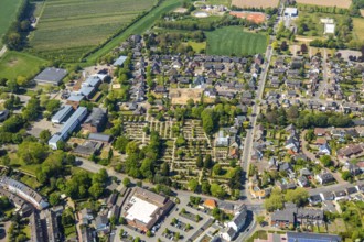 Aerial view, site view, construction site, Aspel secondary school, Rees secondary school, cemetery,