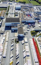 Aerial view, Corona at Tönnies, headquarters of Fleischfabrik Tönnies Lebensmittel GmbH & Co. KG,