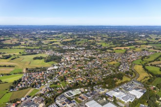 Aerial view, local view Neuenkirchen, Rietberg, OWL, Ostwestfalen-Lippe, East Westphalia, North