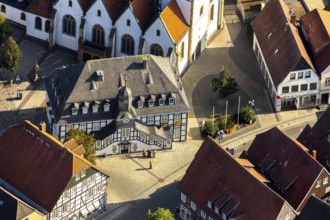 Aerial view, Rietberg town hall, Rietberg, OWL, Ostwestfalen-Lippe, East Westphalia, North