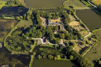 Aerial view, Rietberg estate, pond meadows, Rietberg fish ponds, Rietberg, OWL, East