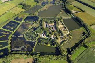 Aerial view, Rietberg estate, pond meadows, Rietberg fish ponds, Rietberg, OWL, East