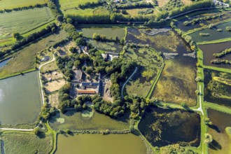 Aerial view, Rietberg estate, pond meadows, Rietberg fish ponds, Rietberg, OWL, East