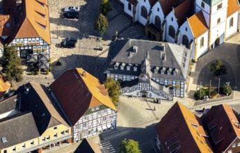 Aerial view, Rietberg town hall, Rietberg, OWL, Ostwestfalen-Lippe, East Westphalia, North