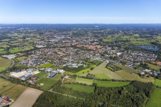 Aerial view, town view, Rietberg, OWL, Ostwestfalen-Lippe, East Westphalia, North Rhine-Westphalia,