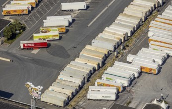 Aerial view, Corona at Tönnies, headquarters of Fleischfabrik Tönnies Lebensmittel GmbH & Co. KG,