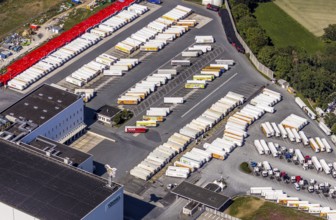 Aerial view, Corona at Tönnies, headquarters of Fleischfabrik Tönnies Lebensmittel GmbH & Co. KG,