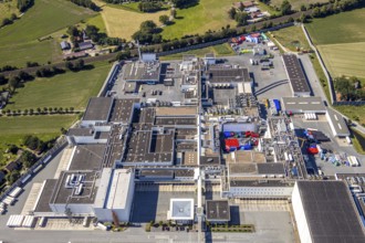 Aerial view, Corona at Tönnies, headquarters of Fleischfabrik Tönnies Lebensmittel GmbH & Co. KG,